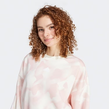  adidas Future Icons 3 Striped Kadın Beyaz Günlük Sweatshirt