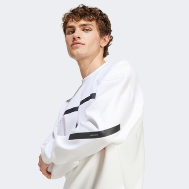  adidas Z.N.E. Crew Erkek Beyaz Günlük Sweatshirt