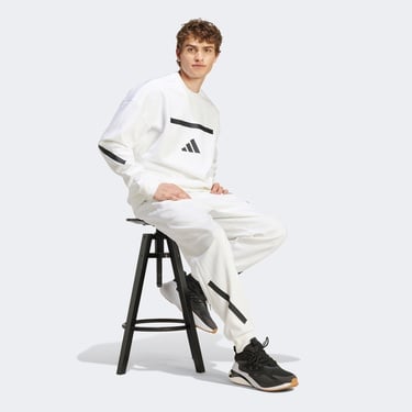  adidas Z.N.E. Crew Erkek Beyaz Günlük Sweatshirt
