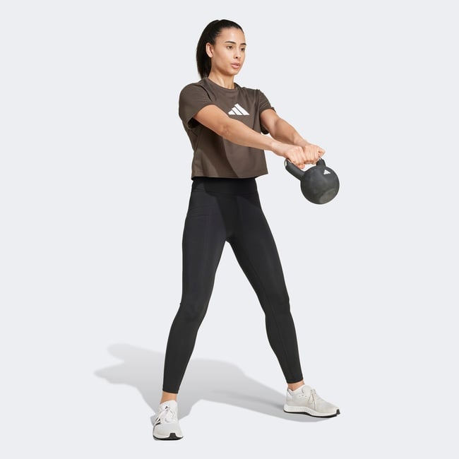  adidas Performance Big Logo Kadın Gri Antrenman T-Shirt