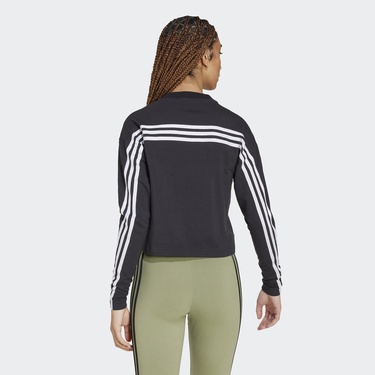  adidas Future Icons 3 Stripes Long Sleeve Kadın Siyah Günlük T-Shirt