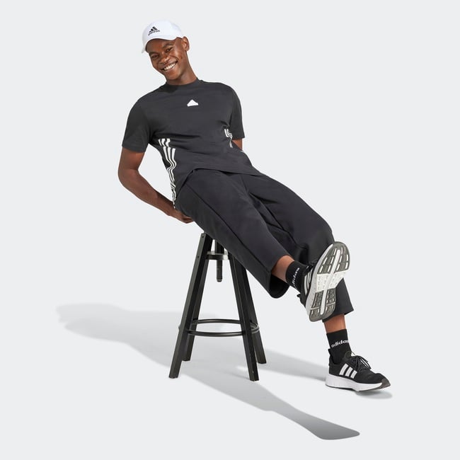  adidas Future Icons 3 Stripes Erkek Siyah Günlük T-Shirt