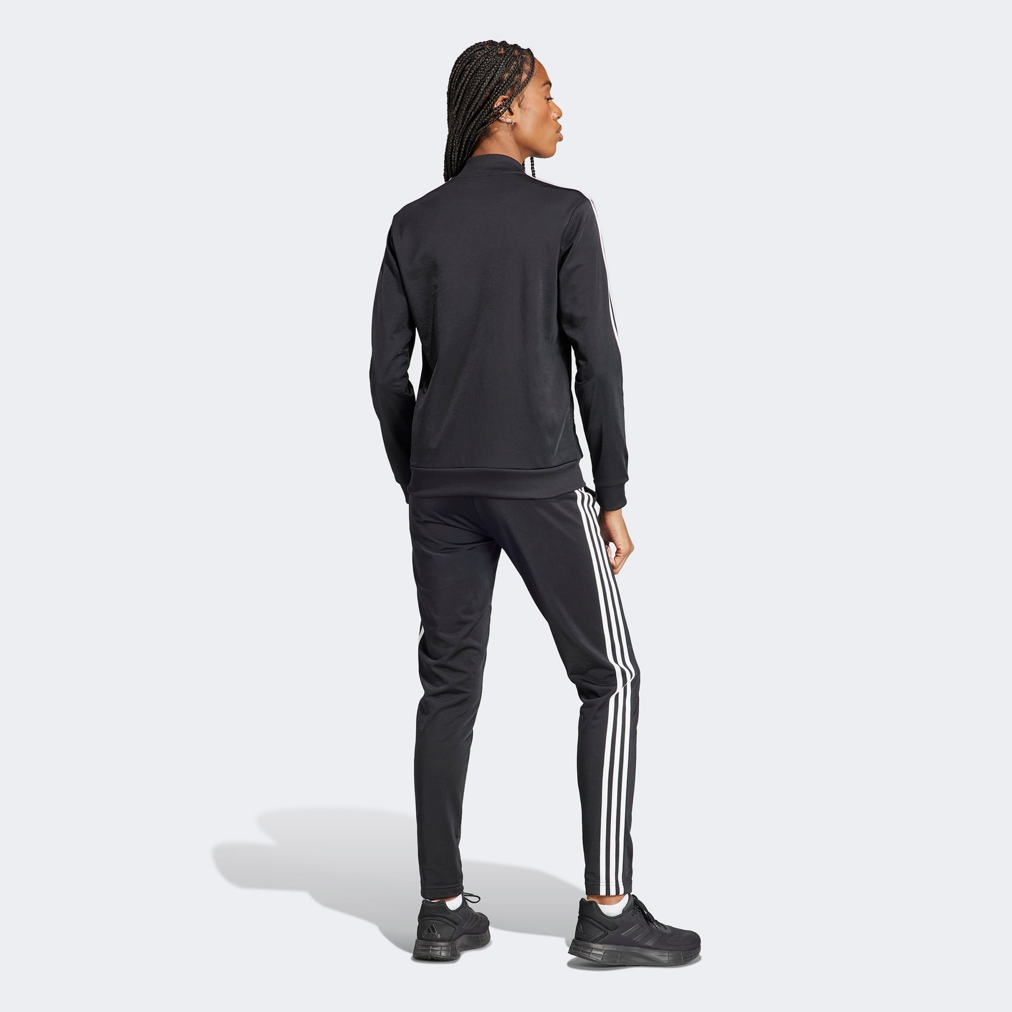 adidas Essential 3 Striped Kadın Siyah Günlük Eşofman Üstü