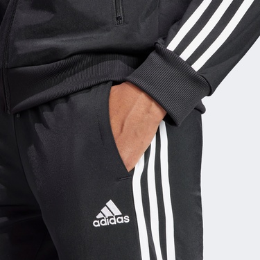  adidas Essential 3 Striped Kadın Siyah Günlük Eşofman Üstü