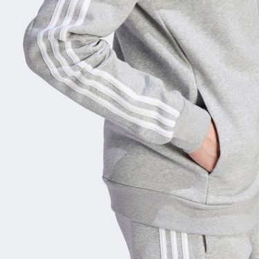  adidas 3 Striped Erkek Gri Günlük Eşofman Üstü