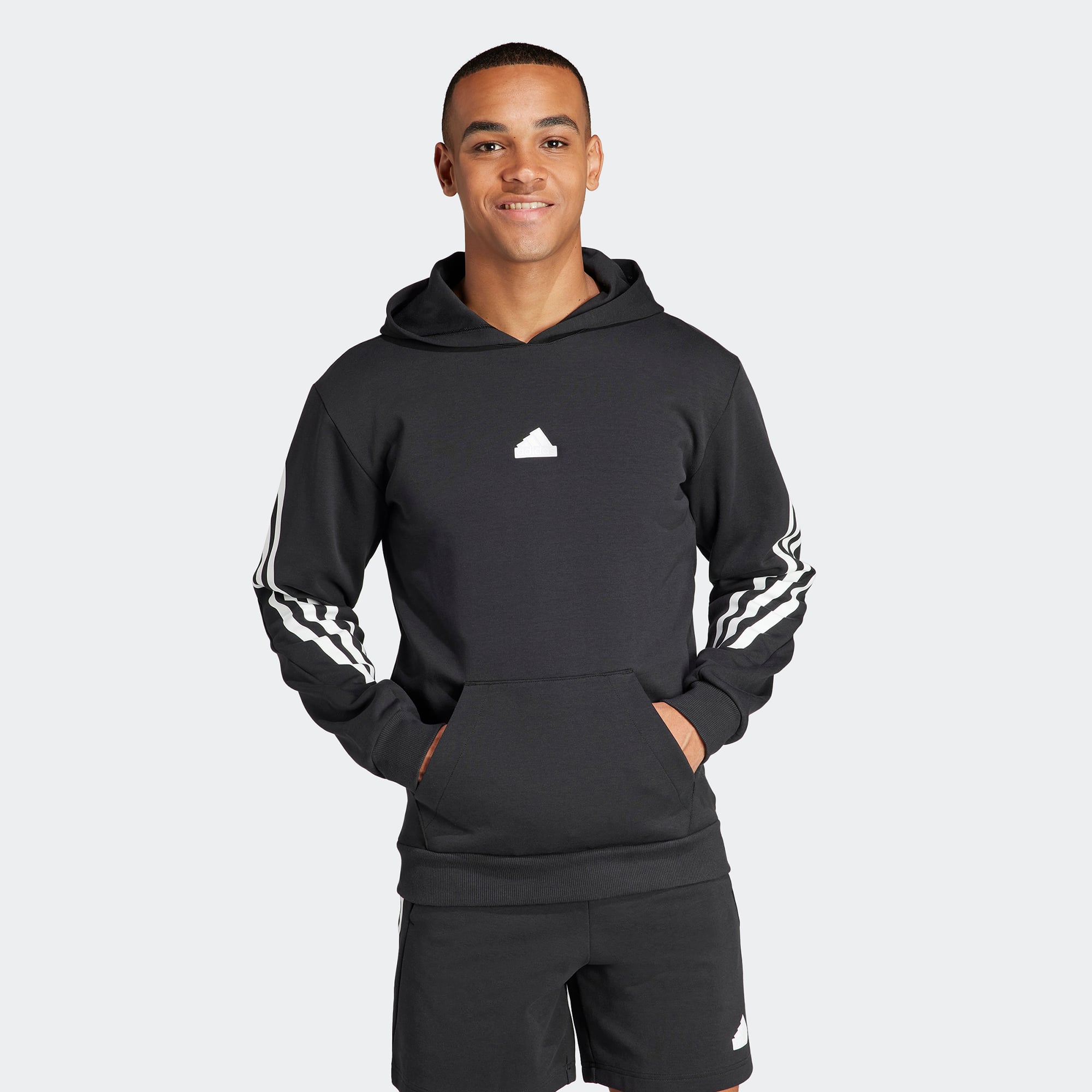  adidas Future Icons 3-Stripes Erkek Siyah Günlük Sweatshirt