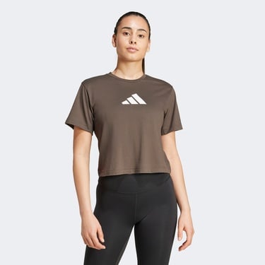  adidas Performance Big Logo Kadın Gri Antrenman T-Shirt