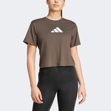 adidas Performance Big Logo Kadın Gri Antrenman T-Shirt