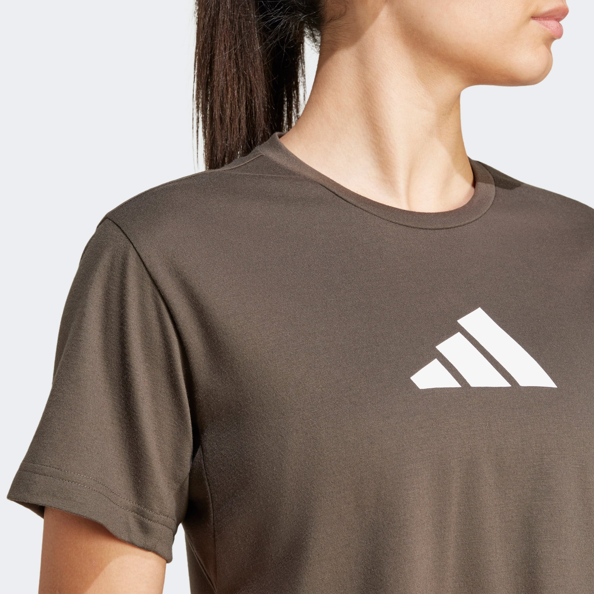 adidas Performance Big Logo Kadın Gri Antrenman T-Shirt
