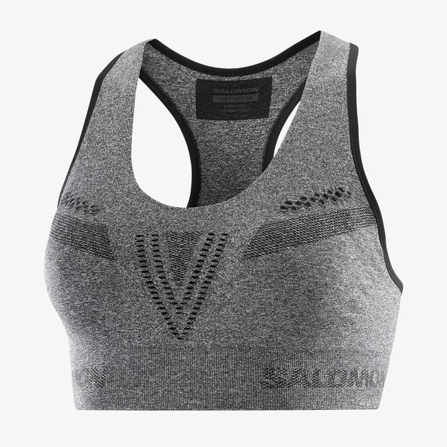  Salomon Elevate Move On Kadın Gri Antrenman Bra