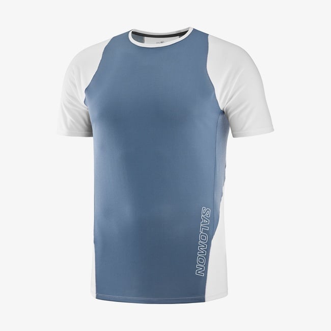  Salomon Sense Aero Erkek Mavi/Beyaz Koşu T-Shirt