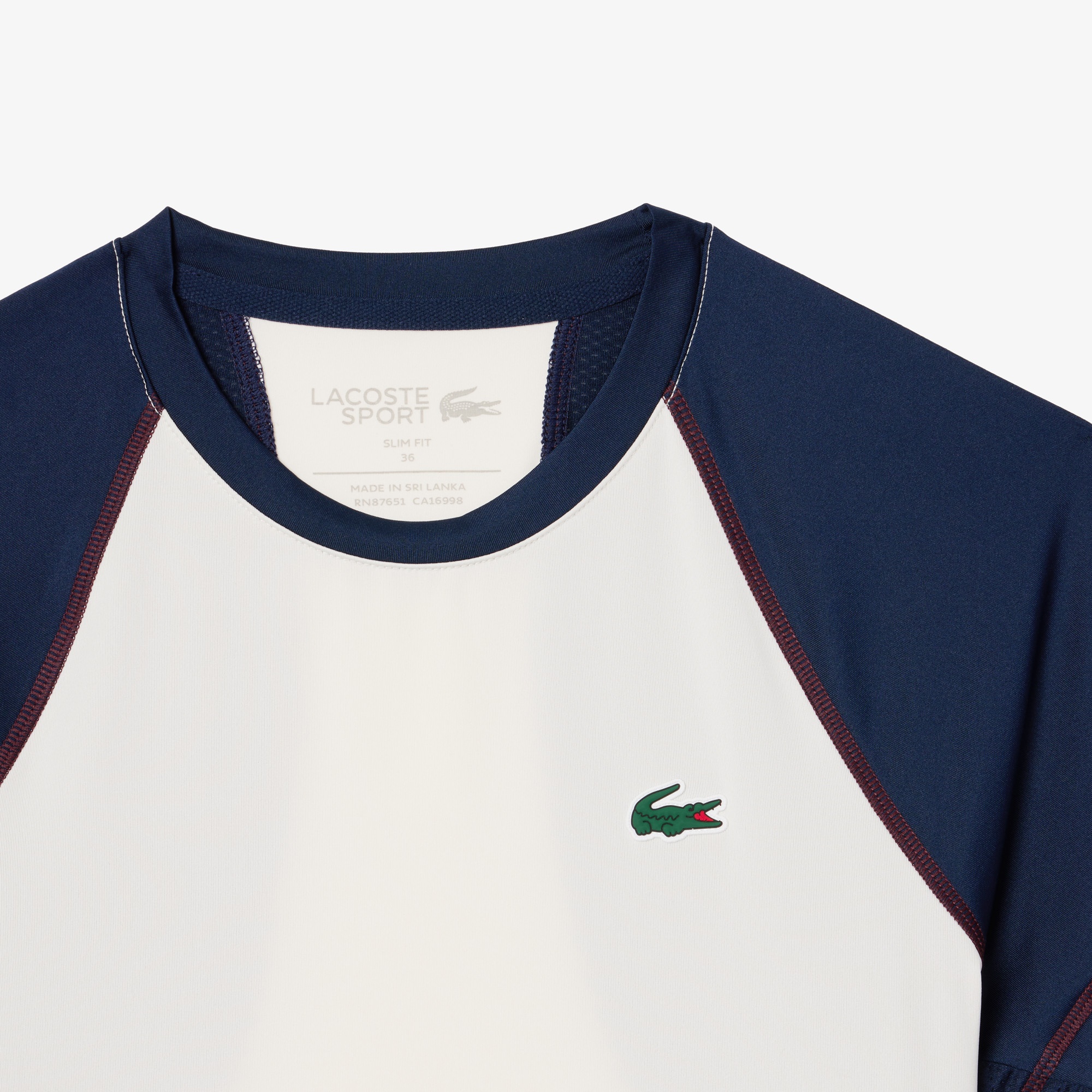 Lacoste Slim Fit Ultra Dry Stretch Sport Kadın Beyaz T-Shirt