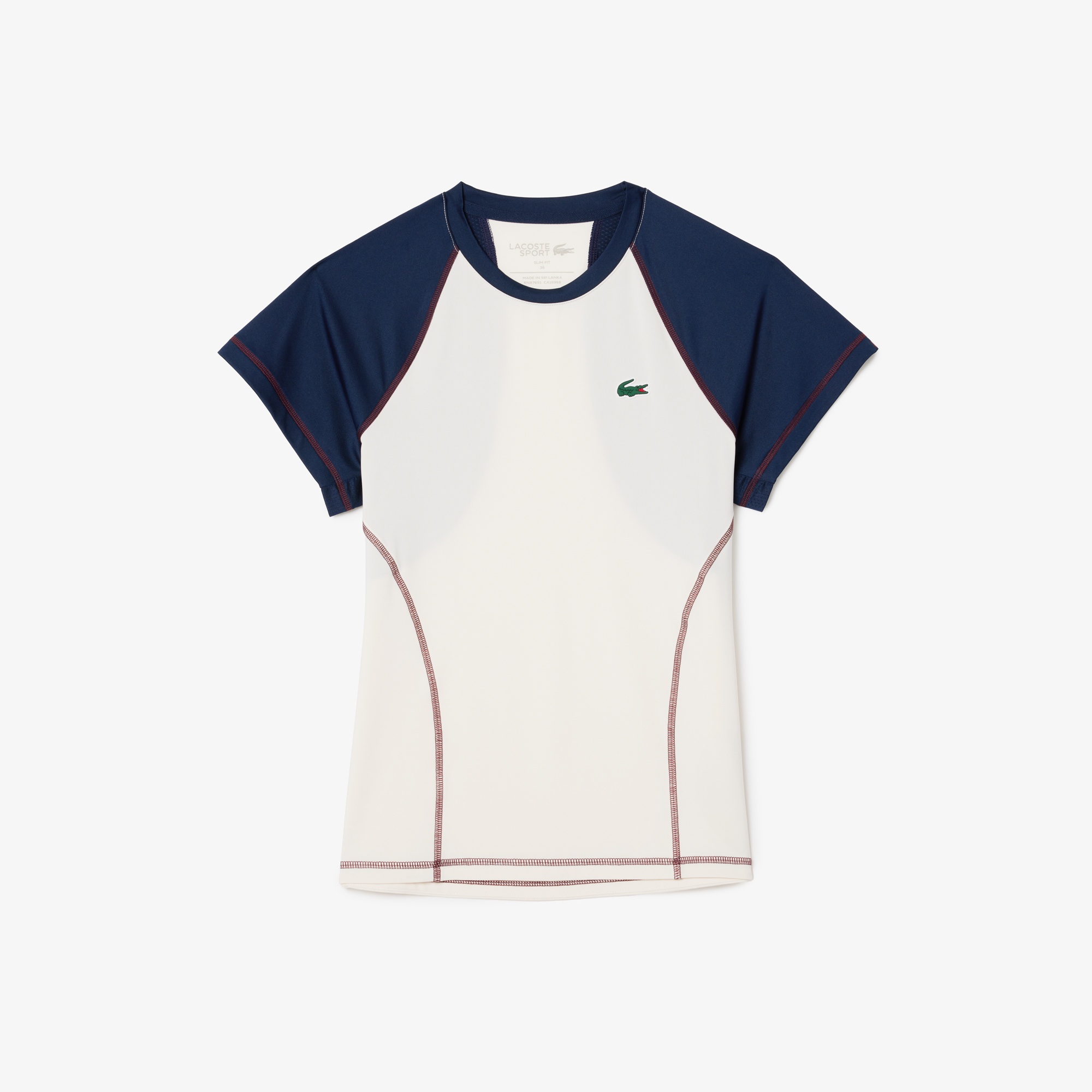 Lacoste Slim Fit Ultra Dry Stretch Sport Kadın Beyaz T-Shirt