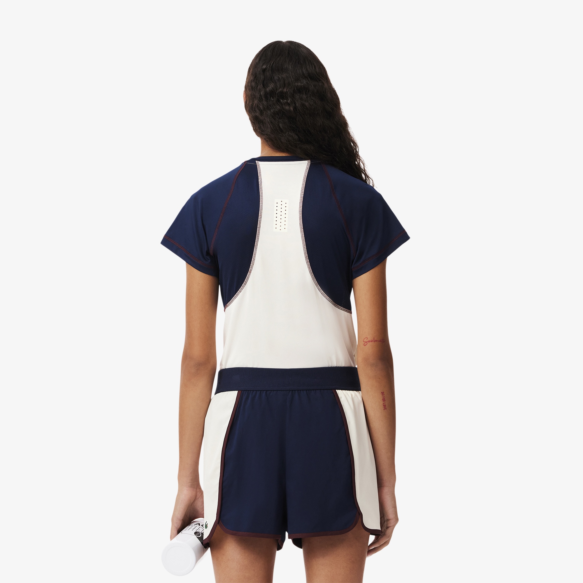 Lacoste Slim Fit Ultra Dry Stretch Sport Kadın Beyaz T-Shirt