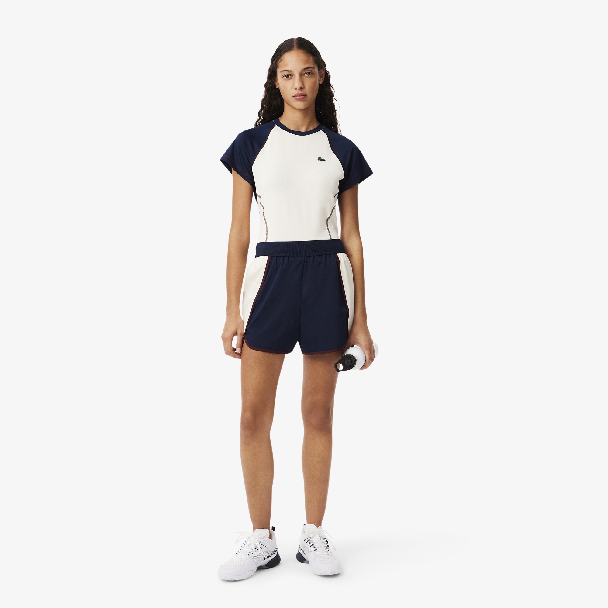 Lacoste Slim Fit Ultra Dry Stretch Sport Kadın Beyaz T-Shirt