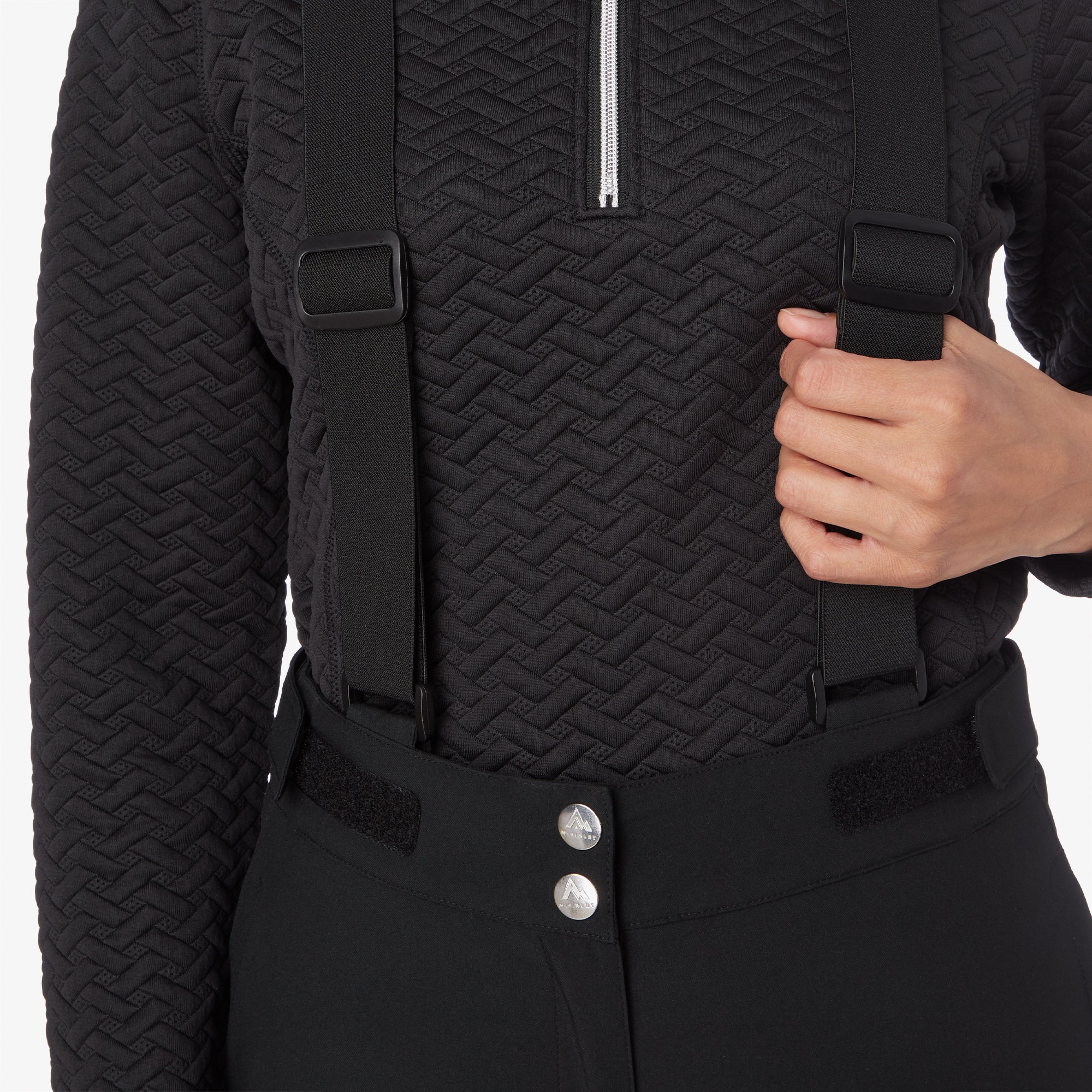 McKinley Dina II Kadın Siyah Askılı Kayak Pantolonu