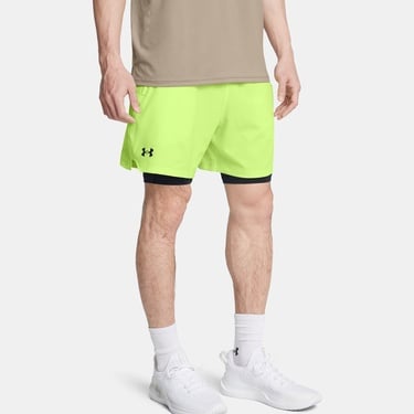  Under Armour Vanish Voven 2in1 Erkek Yeşil Antrenman Şortu