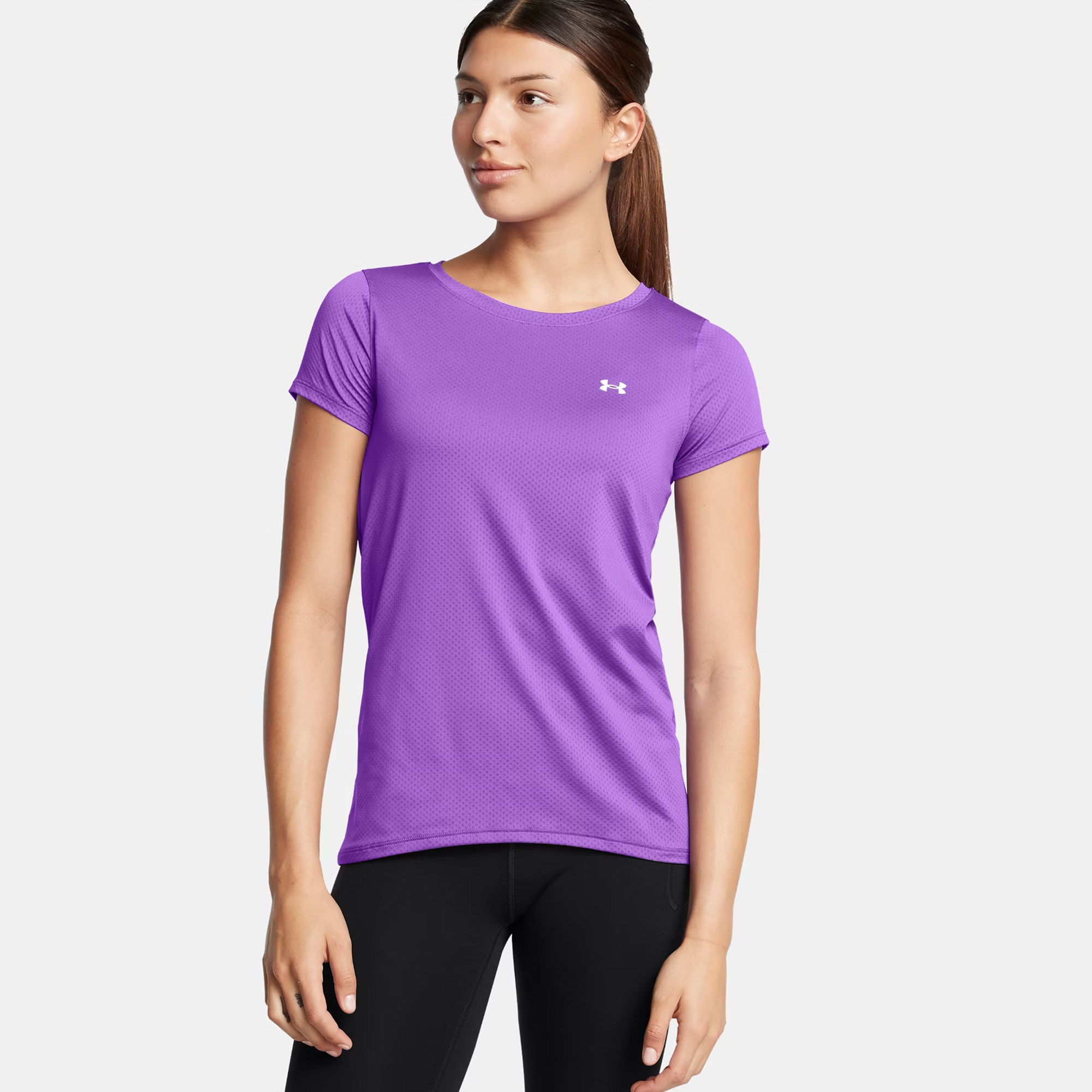  Under Armour Tech Mesh Kadın Mor Antrenman T-Shirt