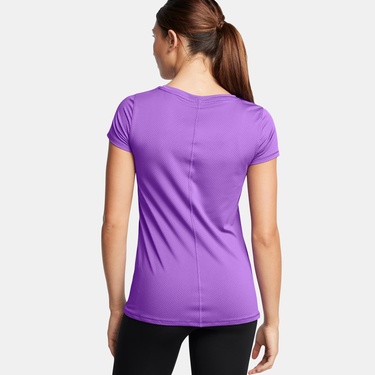 Under Armour Tech Mesh Kadın Mor Antrenman T-Shirt