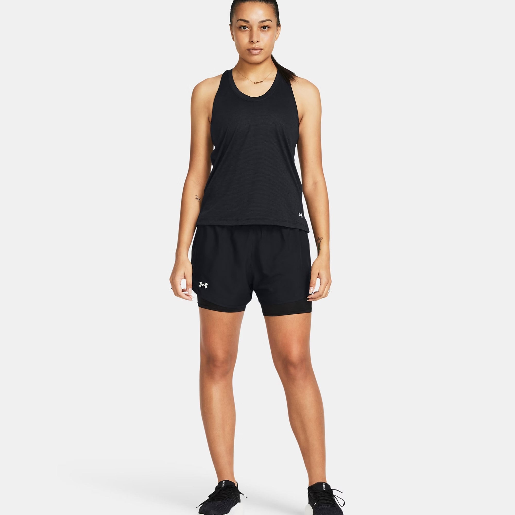 Under Armour Fly By 2in 1 Kadın Siyah Antrenman Şortu