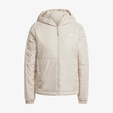  adidas Sportswear Essentials 3 Striped Insulated Kadın Bej Mont