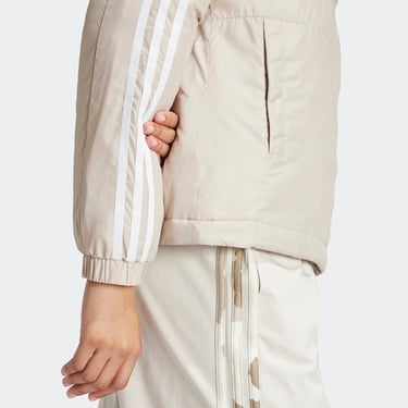  adidas Sportswear Essentials 3 Striped Insulated Kadın Bej Mont