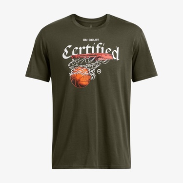  Under Armour Heavyweight Erkek Yeşil Basketbol T-Shirt