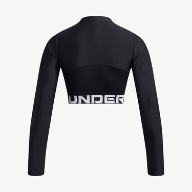  Under Armour Heat Gear Rib 1/4 Zipped Kadın Siyah Antrenman Üstü