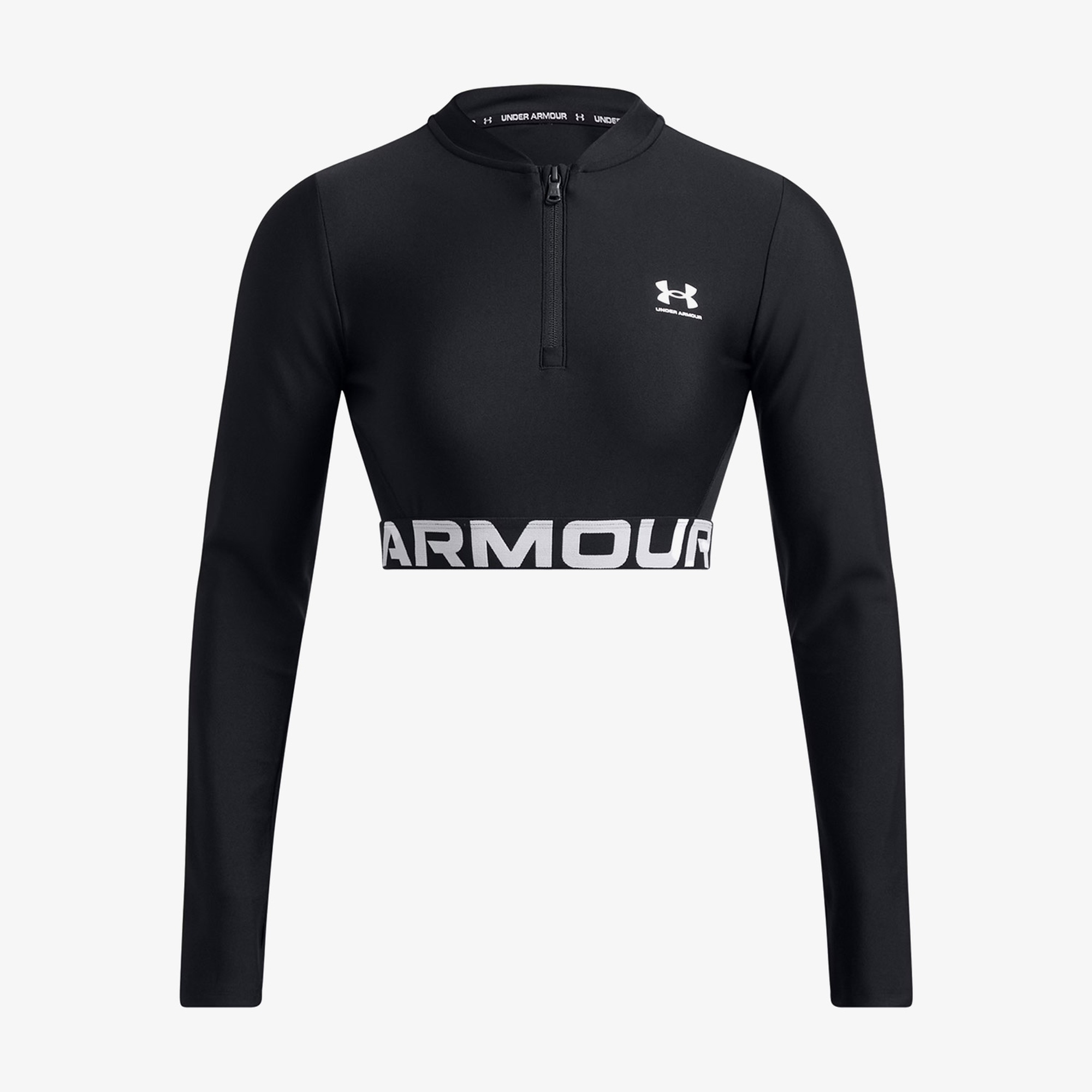 Under Armour Heat Gear Rib 1/4 Zipped Kadın Siyah Antrenman Üstü