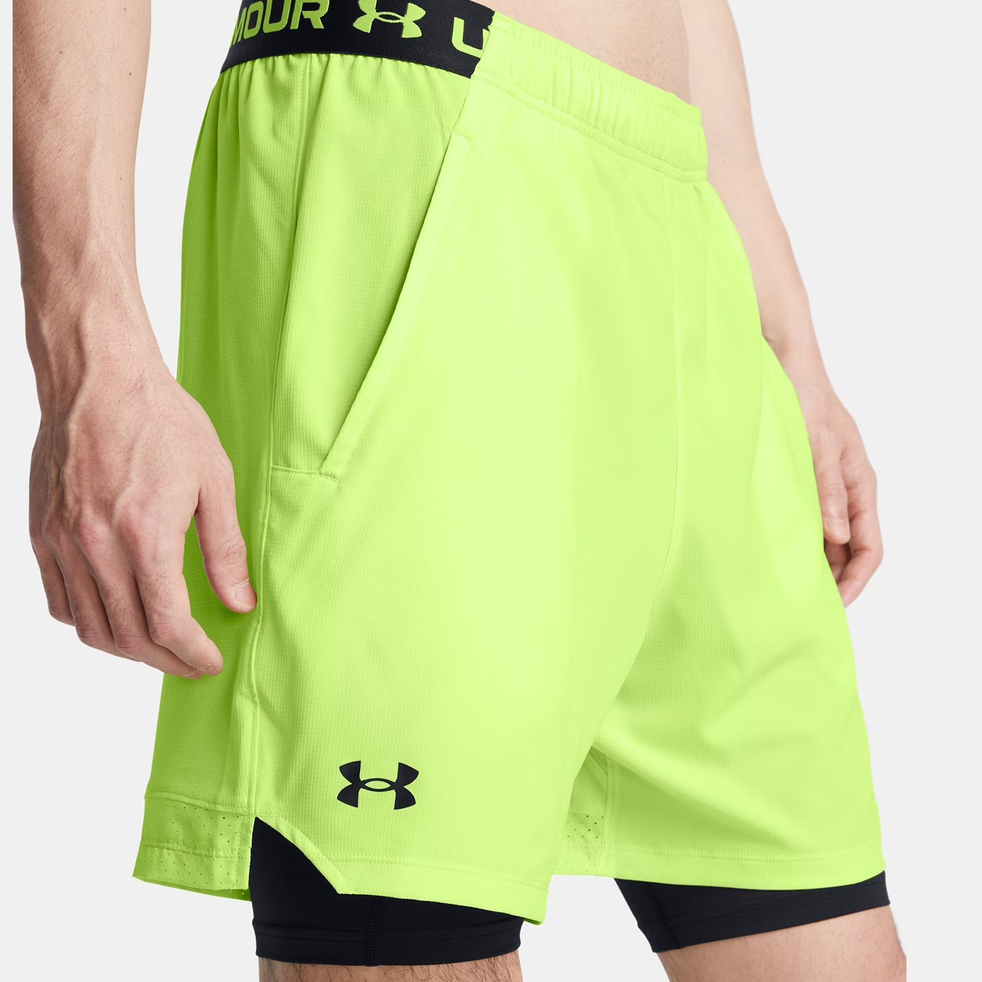 Under Armour Vanish Voven 2in1 Erkek Yeşil Antrenman Şortu