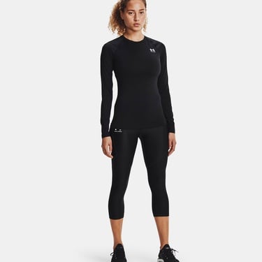  Under Armour Heat Gear Authentics Comp Kadın Siyah Uzun Kollu Antrenman İçliği