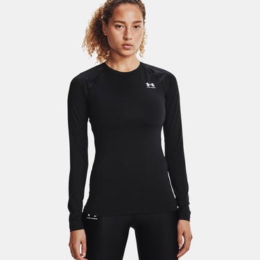  Under Armour Heat Gear Authentics Comp Kadın Siyah Uzun Kollu Antrenman İçliği