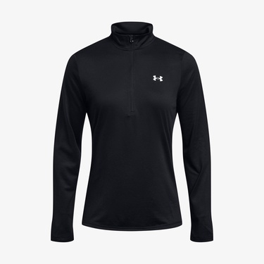  Under Armour Tech 1/2 Zipped Solid Kadın Siyah Antrenman Üstü