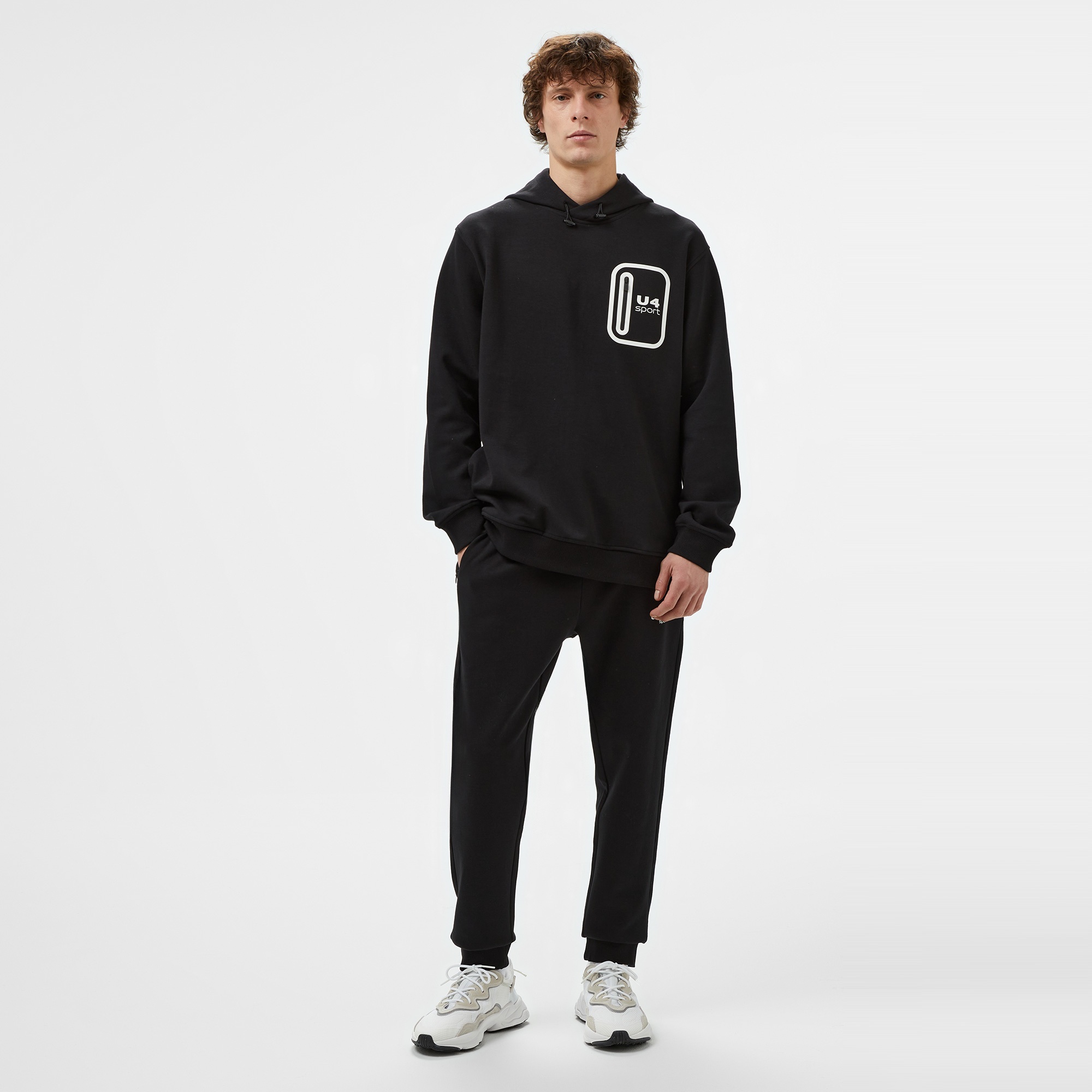 UNITED4 Sport Erkek Siyah Antrenman Sweatshirt