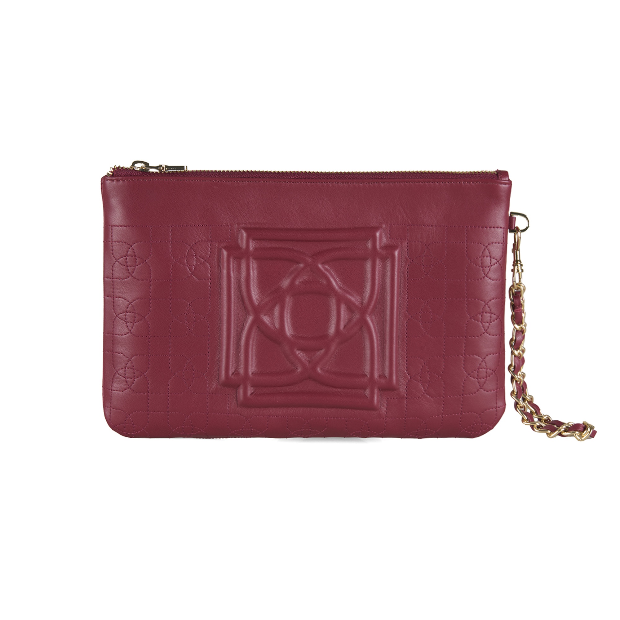 Vionya Bordo Nakışlı El Çantası