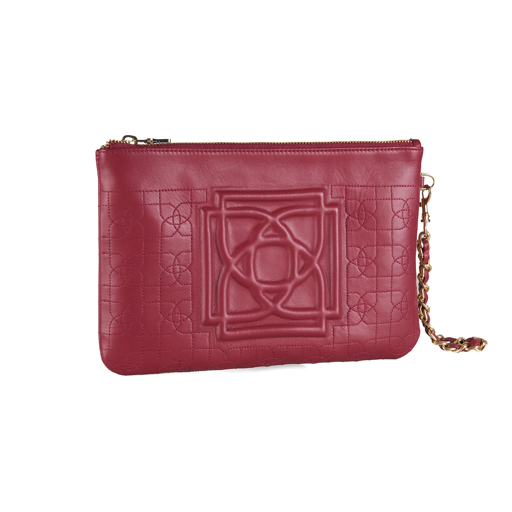 Vionya Bordo Nakışlı El Çantası