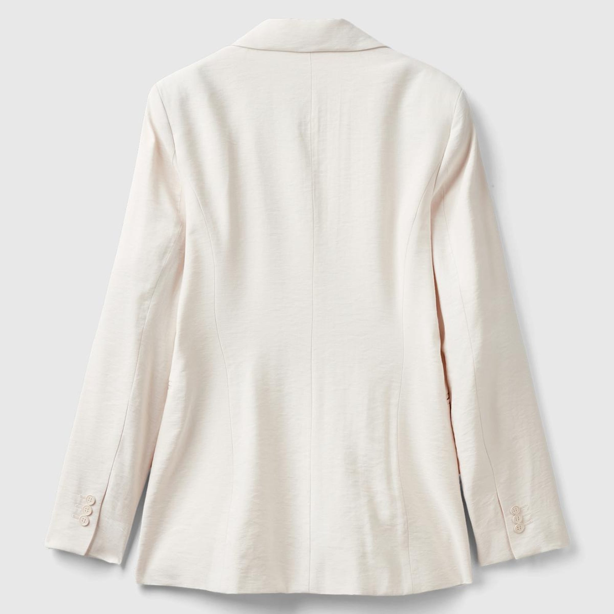 Kadın Krem Viskoz Karışımlı Slim Fit Blazer Ceket