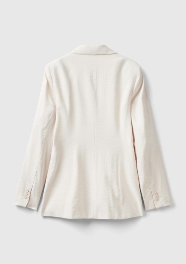  Kadın Krem Viskoz Karışımlı Slim Fit Blazer Ceket