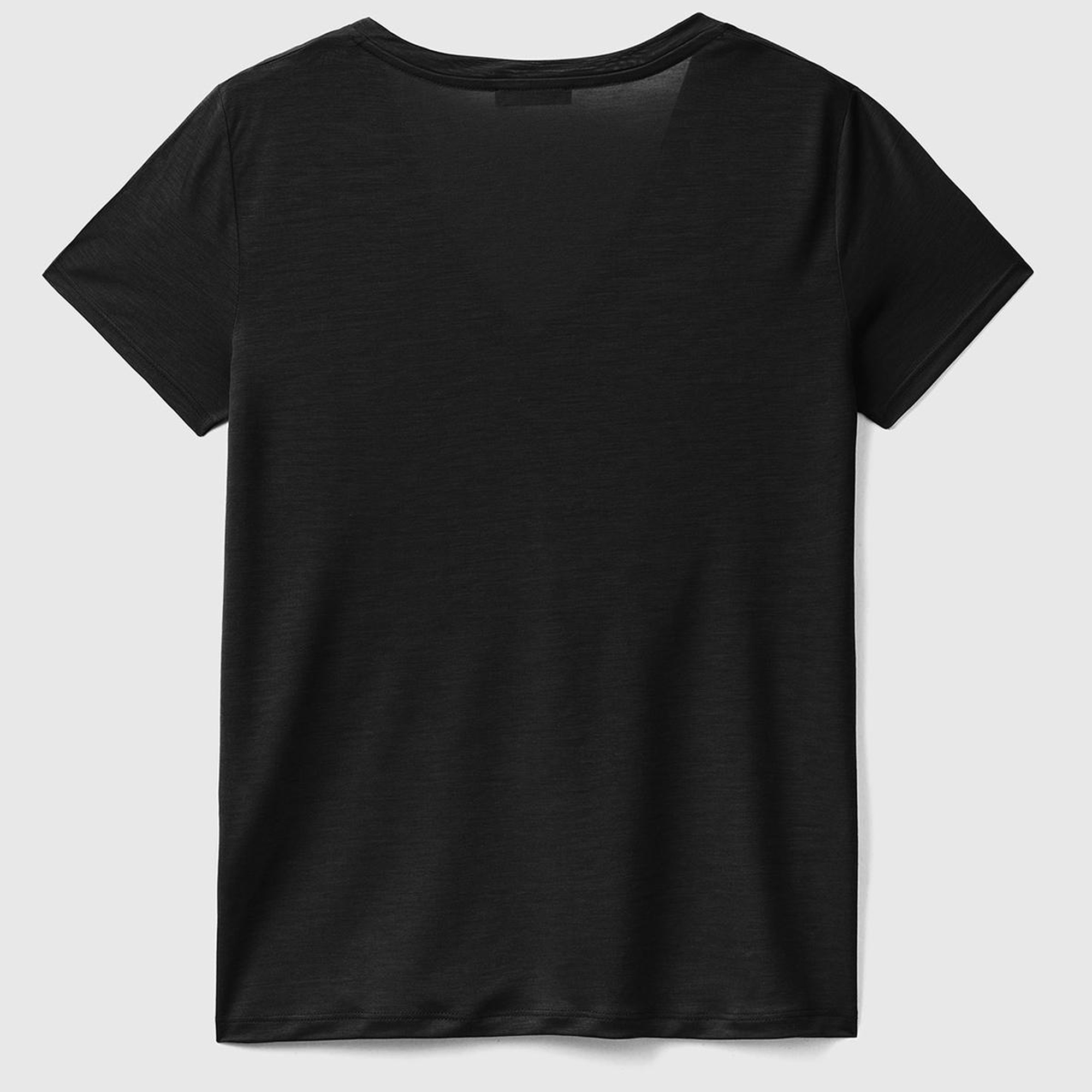 Kadın Siyah %100 Liyosel V Yaka T-Shirt