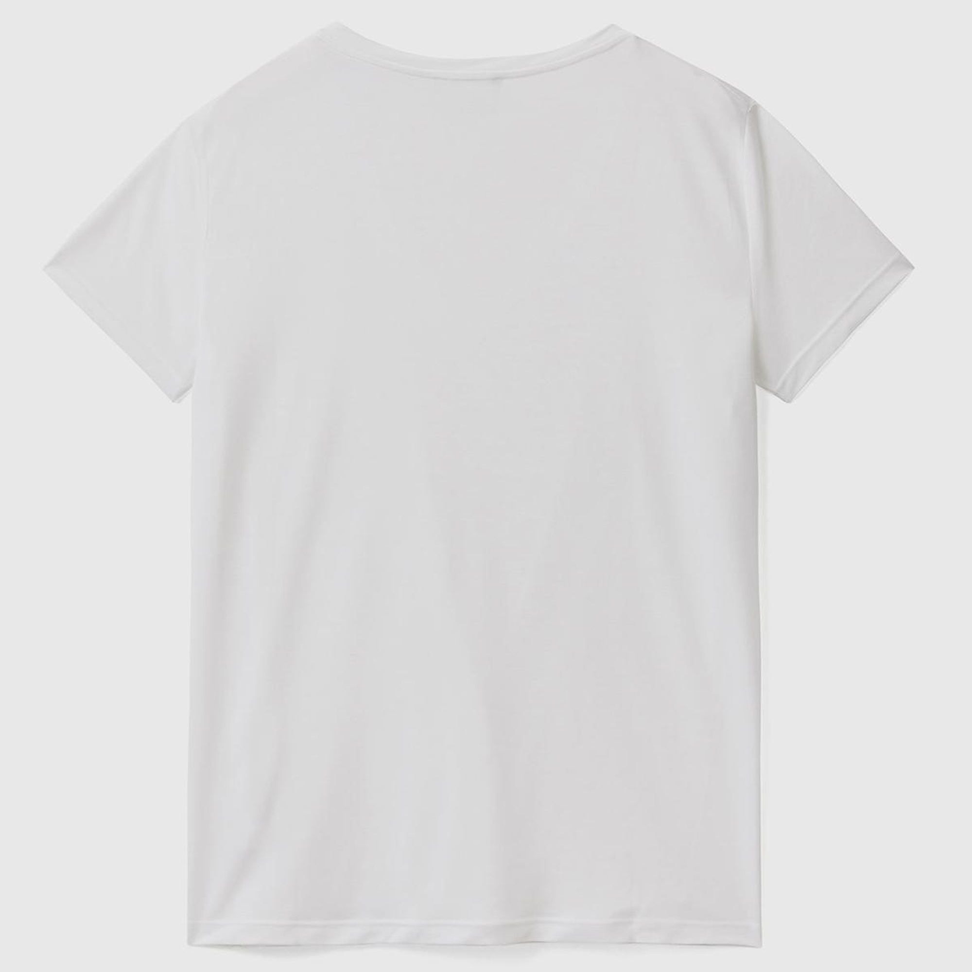 Kadın Beyaz %100 Liyosel V Yaka T-Shirt