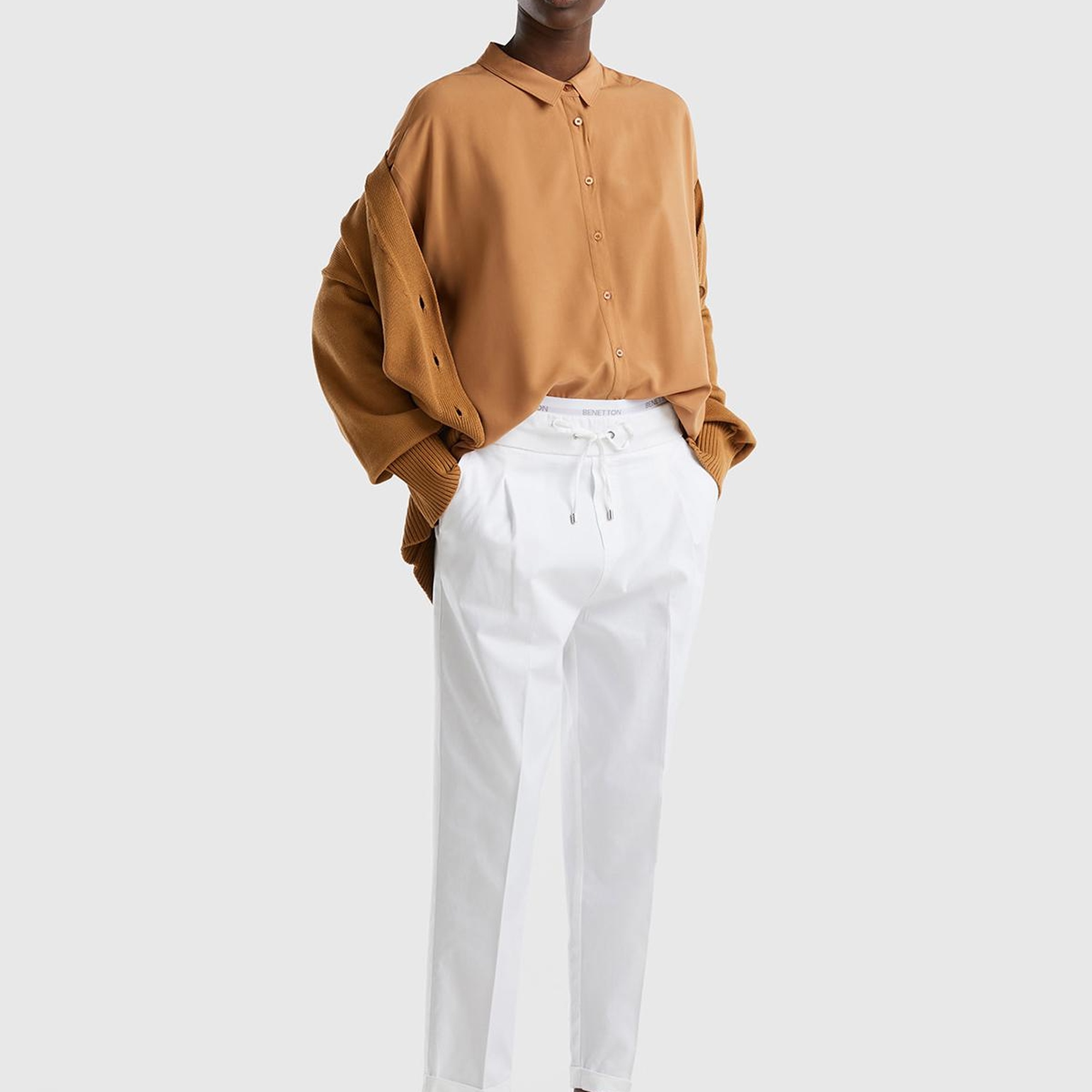 Kadın Beyaz Jogger Pantolon