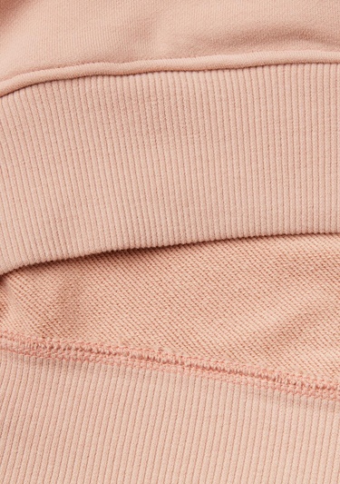  Erkek Pudra Pamuk Karışımlı Önü Logo Baskılı Kapüşonlu Sweatshirt