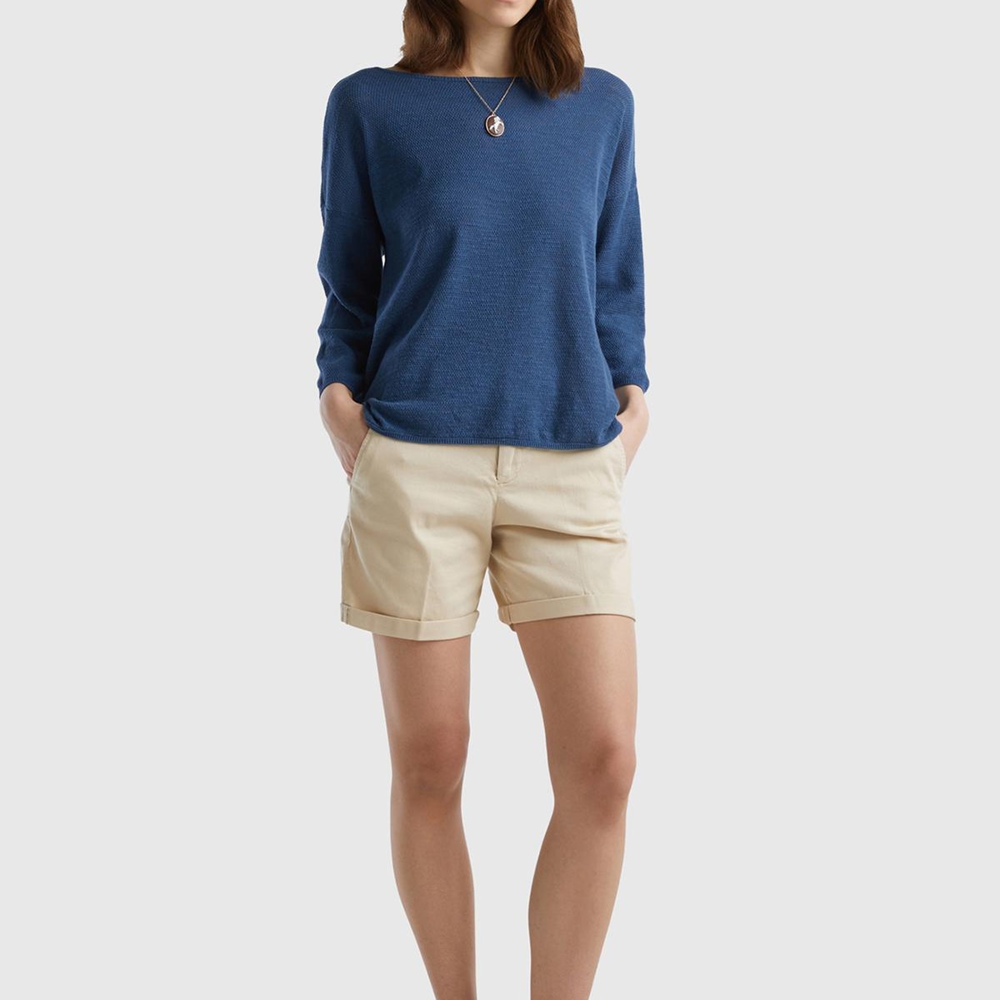 Kadın Bej Mevsimlik Bermuda