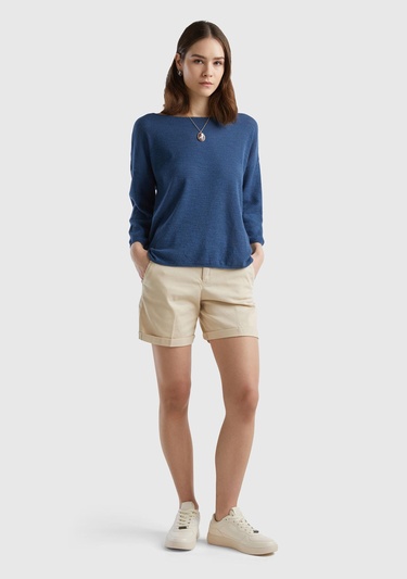  Kadın Bej Mevsimlik Bermuda