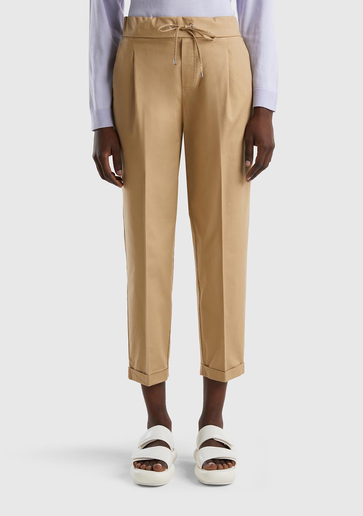  Kadın Bej Jogger Pantolon