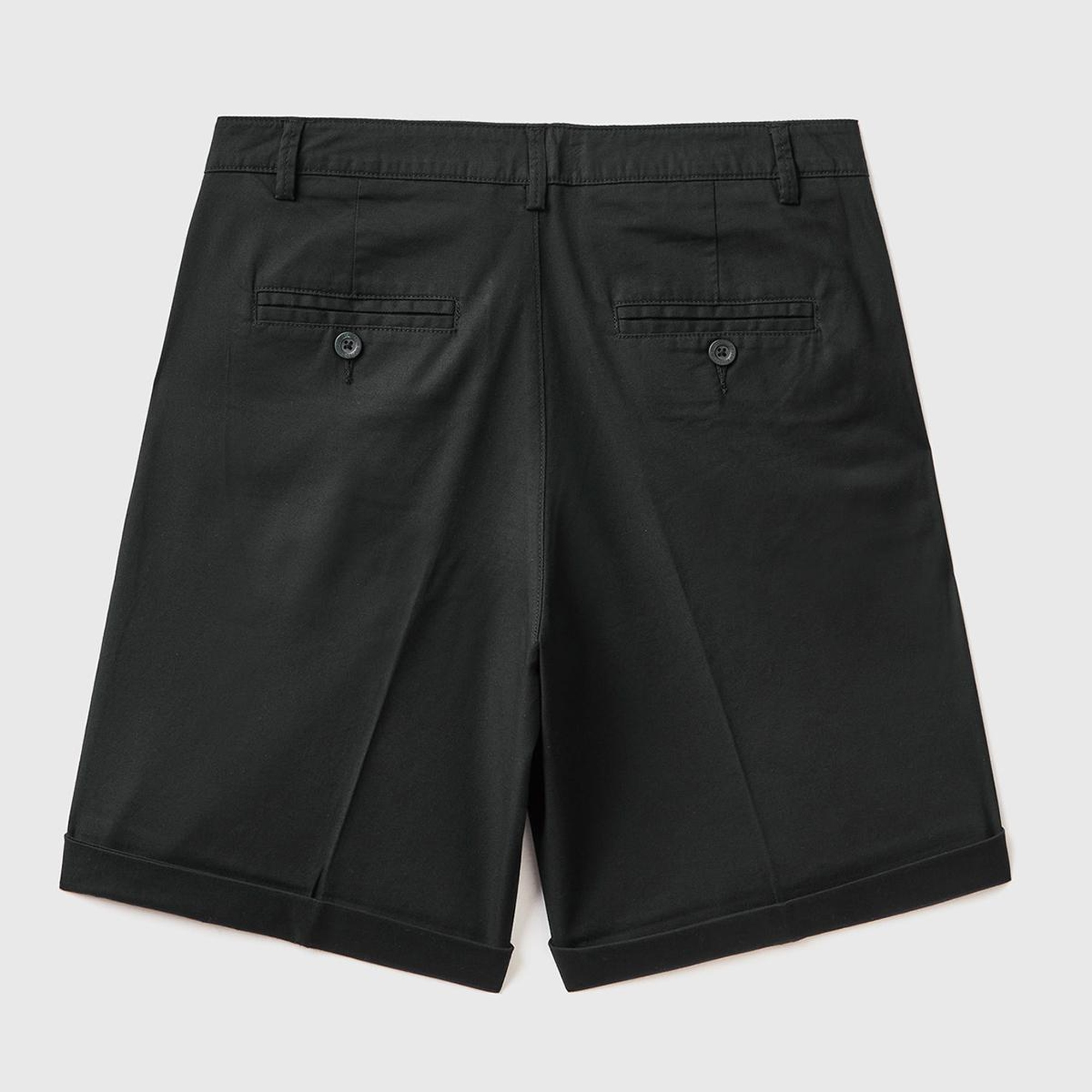 Kadın Siyah %100 Koton Chino Bermuda