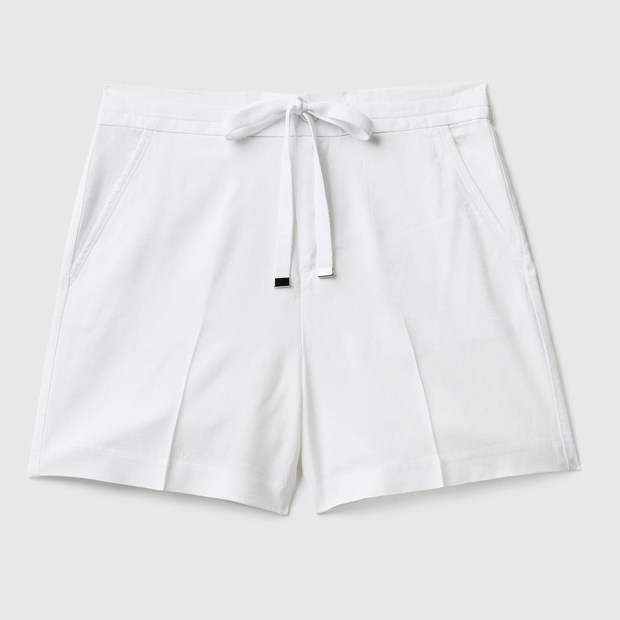 Kadın Beyaz %100 Liyosel Beli İpli Şort