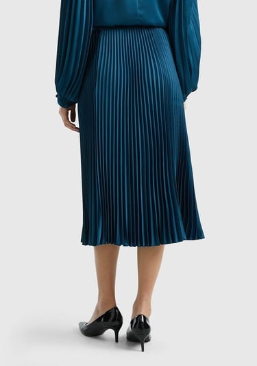  Kadın Petrol Mavisi Rahat Kesim Uzun Etek