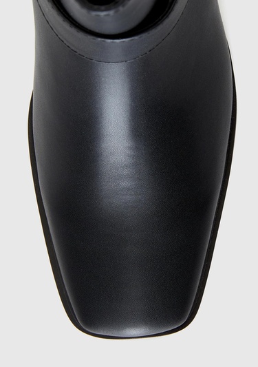  Kadın Siyah %100 Sentetik Bilek Detaylı Hafif Topuklu Bot