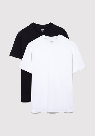  Mavi 2li Erkek Basic Tişört Loose Fit / Bol Rahat Kesim 0612317-900